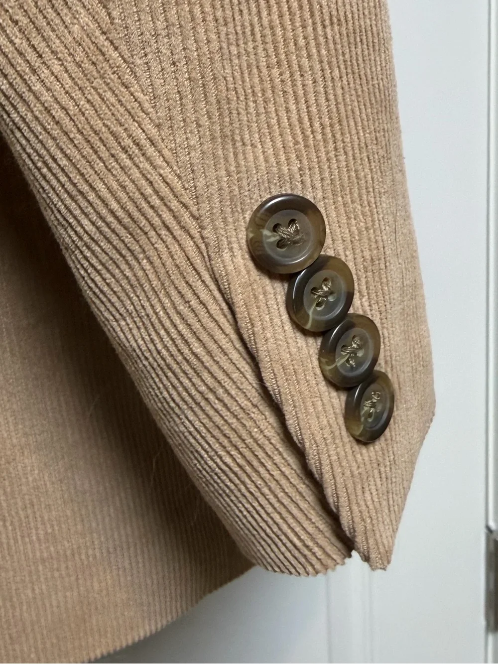Chaps Mens 42R Tan Corduroy Sport Coat Blazer 2 Button Cotton Classic Fit